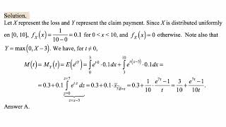 Exam P exercise for August 19, 2020
