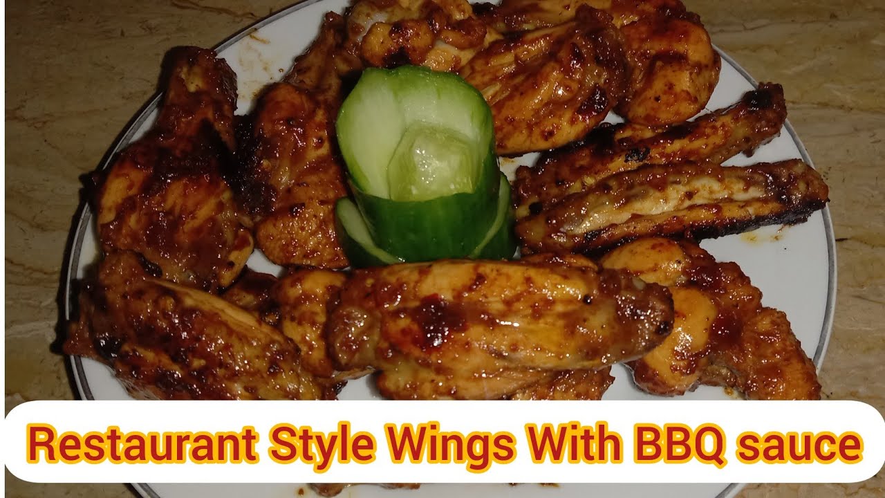 Wings With BBQ Sauce Recipe I Restaurant Style Wings YouTube