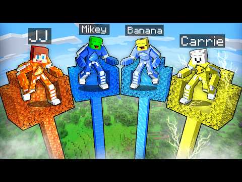 ELEMENTAL TRANSFORMERS TREE BASE: JJ and Mikey vs FRIENDS in Minecraft - Challenge