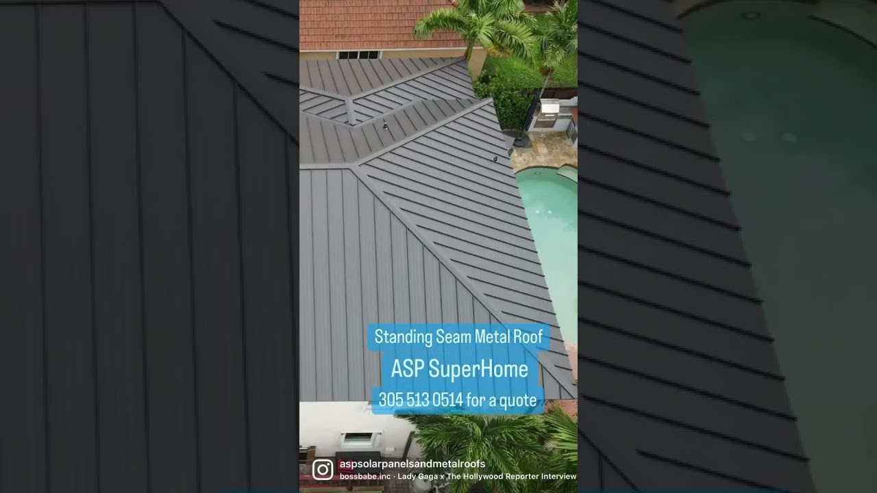 Metal roof installation in Miami. Standing seam metal installation from ASP Superhome. 