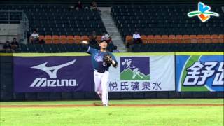 20131001 CPBL 桃猿VS象 5下 一寸長一寸強，猛德拉身高壓制出局