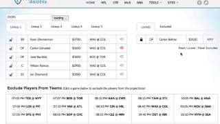 Fantasy Insiders DFS Optimizer LU tool - Knappy