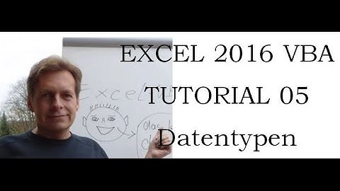 Excel VBA Tutorial 05 Datentypen