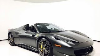 2015 ferrari 458 spider ~grigio silverstone ~black suspension lifter
afs system yellow calipers horse stitched headrest ipod conn shields
chrono mirrors radi...