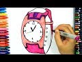 الرسم والتلوين للأطفال ⌚ | كيفية رسم ساعة | الرسم للأطفال | الأطفال ألوان الفيديو