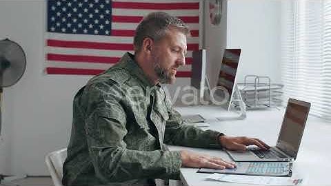 U.S. Army Officer Working on Laptop | Stock Footage - Envato elements