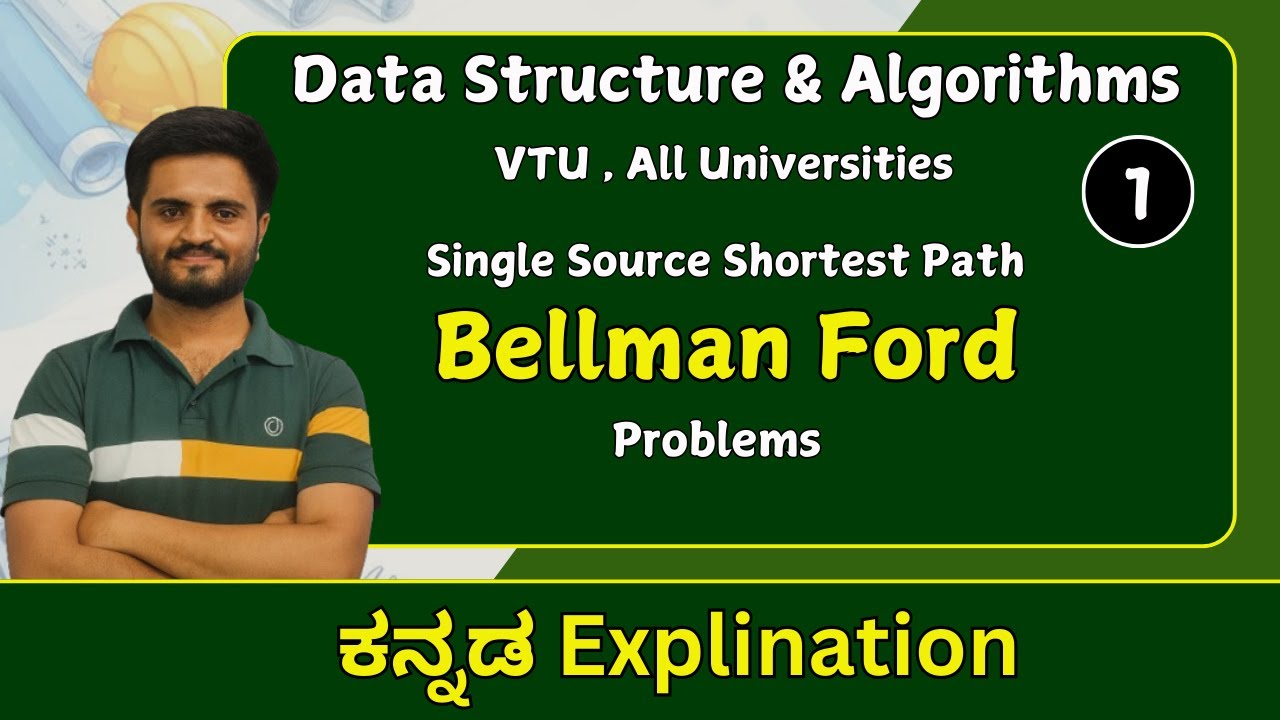 Bellman ford algorithm Problem |Data structures & Algorithm |VTU,All ...