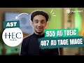 Admis hec  407 au tage mage et 955 au toeic 