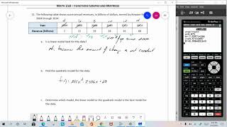 Quadratic Regression - TI 84