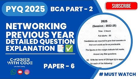 NETWORKING PYQ 2025 DETAILED QUESTION EXPLANATION 📑✅ (Important Video For University Exam 📌)