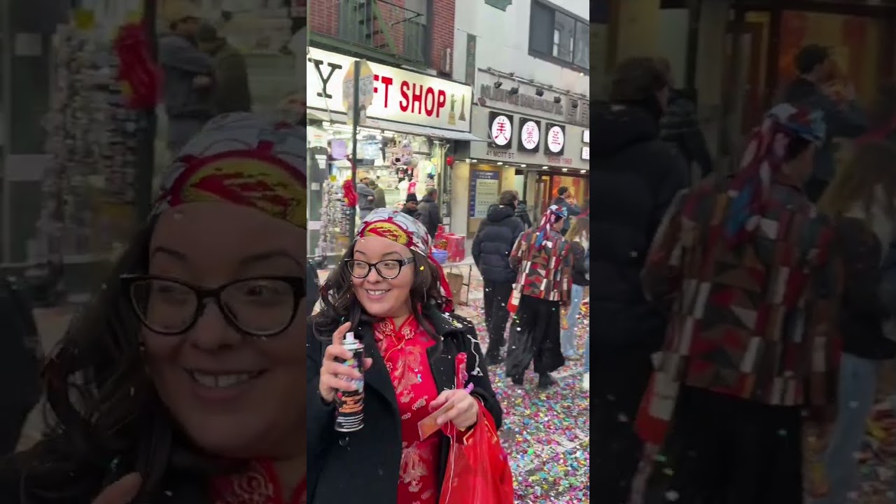 纽约曼哈顿唐人街大年初一的春节节庆活动