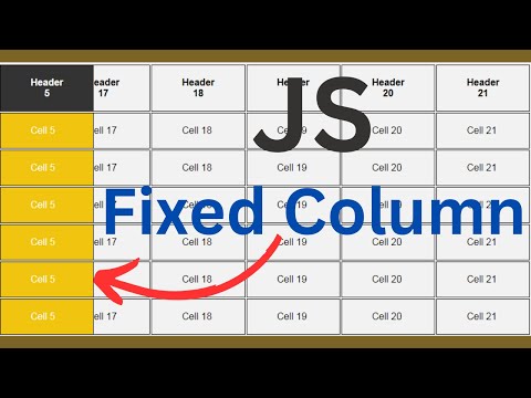 JavaScript - How to Create a Fixed HTML Table Column Using JavaScript - Sticky Table Column in JS