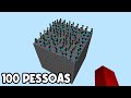 eu prendi 100 PESSOAS em APENAS UM BLOCO no minecraft e fiz elas LUTAREM - geleia