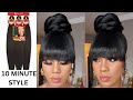  easy 10 minute hairstyle using braiding hair  protective style 4c natural hair tupo1