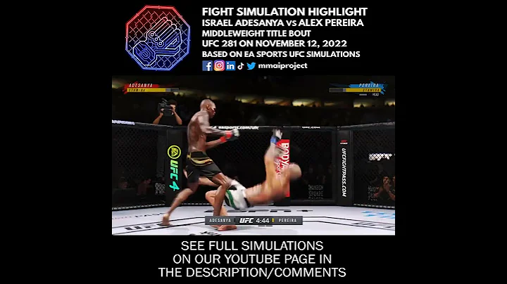🇳🇬🇧🇷👊🎮 UFC 281 Israel Adesanya vs Alex Pereira MW Title Bout Fight Simulation Highlight #shorts