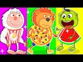 Lion Family 🍒 Pretend Play School & Eat not Healthy food | Cartoon for Kids