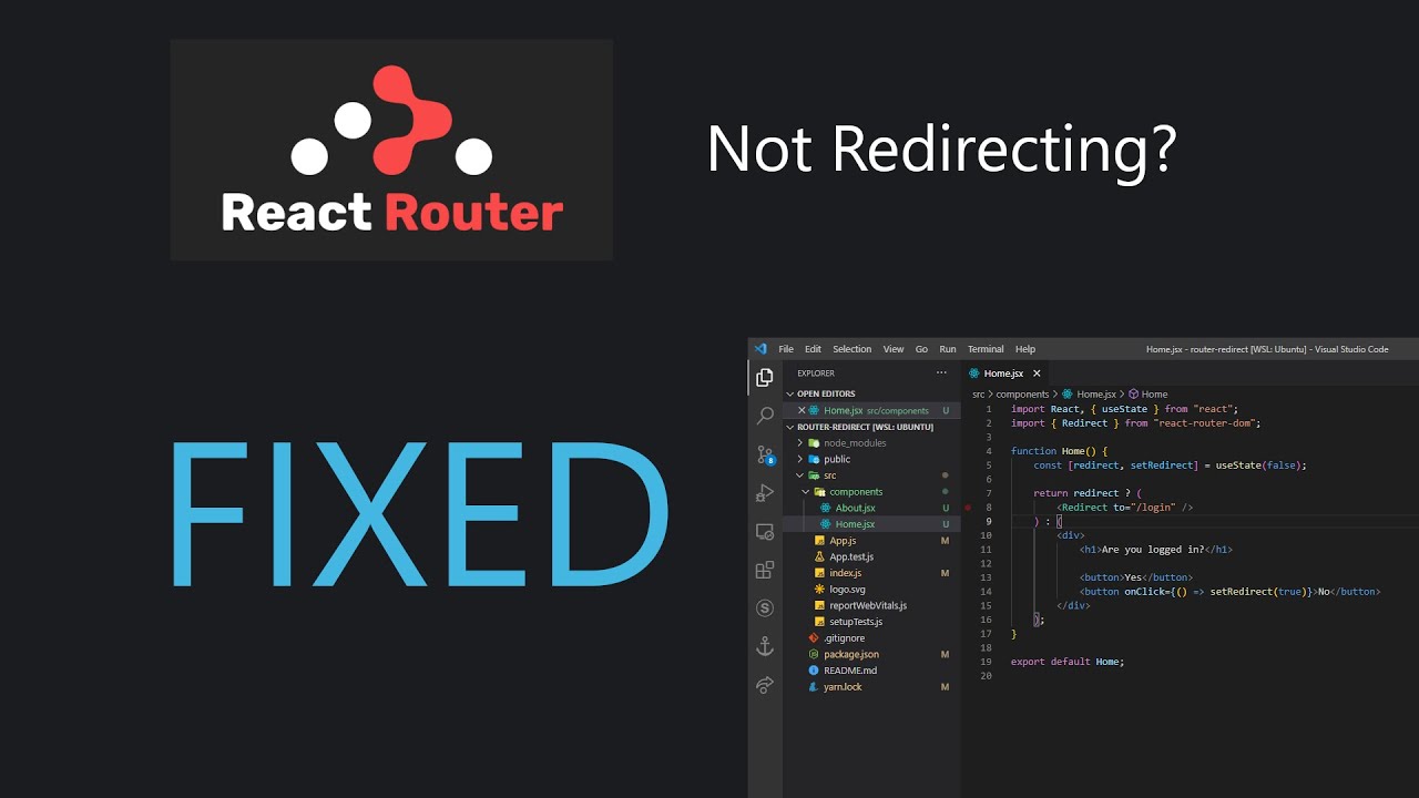 React Router Redirect FIX - YouTube
