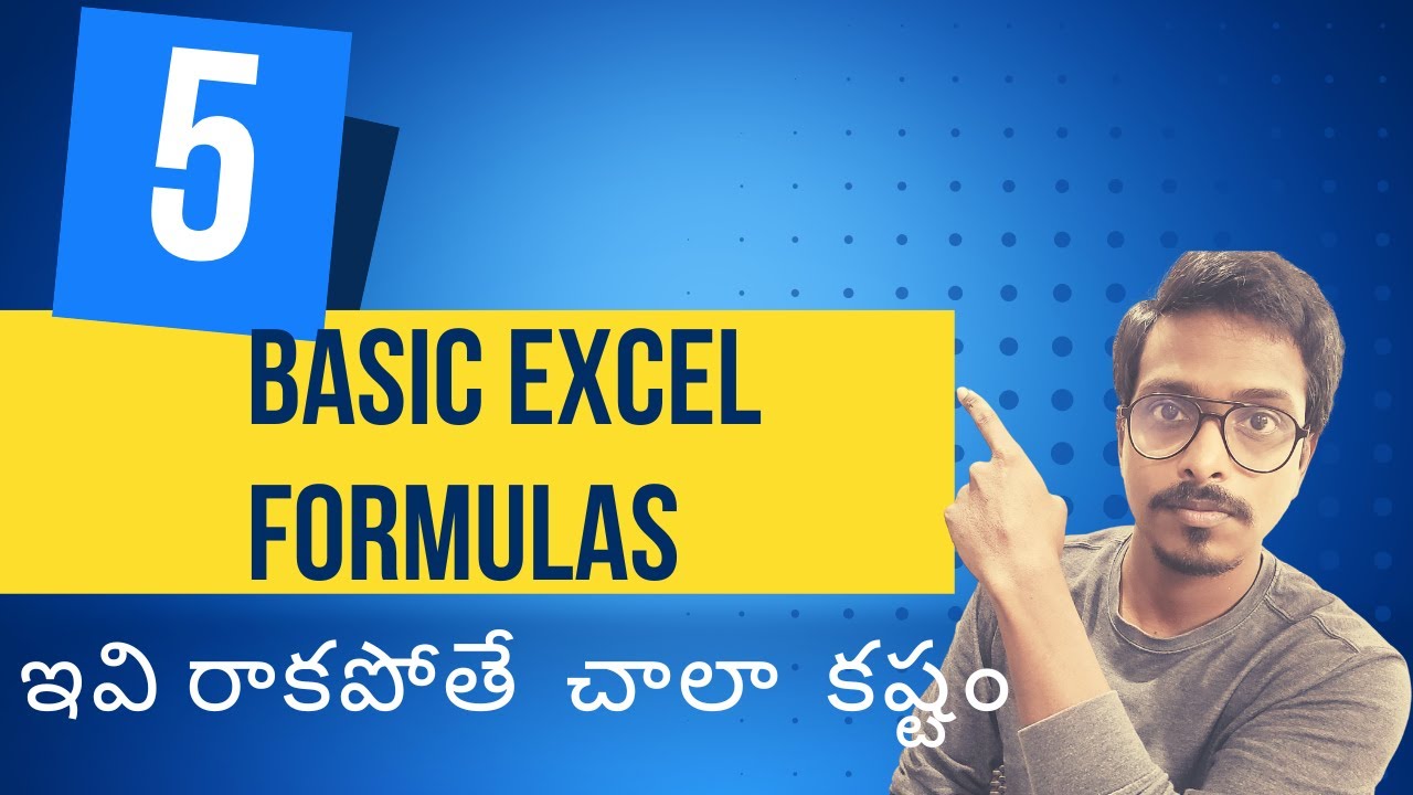 Top 5 Excel Formulas for Beginners in Telugu - YouTube