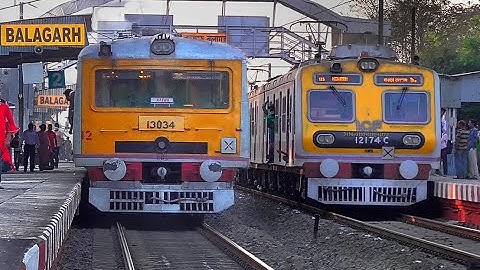 Two Generation Electric Multiple Unit Train Crossing | New ICF MEDHA EMU meet Old Conventional EMU