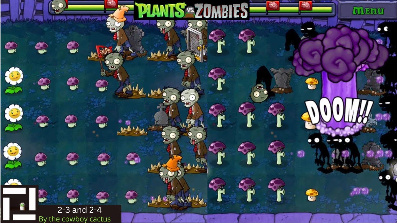 ONLY USING CRAZY DAVES PLANTS Plants Vs Zombies 2-3 to 2-4 - YouTube