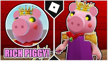 How to get the "RICH PIGGY" BADGE + QUEEN PIGGY MORPH in PIGGY RP : INFECTION! [ROBLOX]