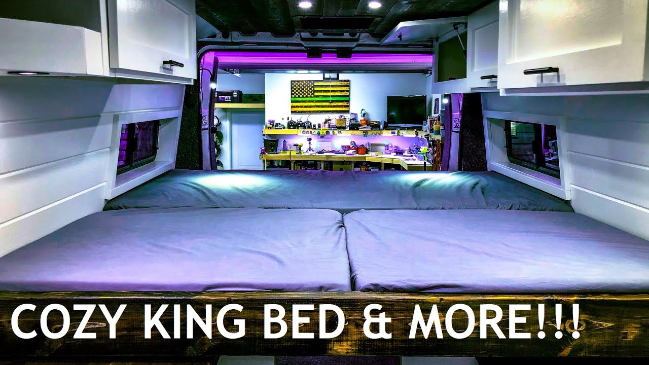 KING SIZE BED IN VAN FINAL BUILD SERIES Vanlife YouTube