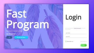 Fast Programming - Modern Login Form using only HTML&CSS - No Talking