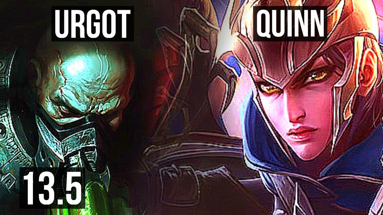 URGOT vs QUINN (TOP) | 12/0/3, Legendary, 1100+ games | KR Master | 13.5