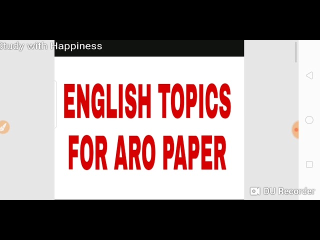 ENGLISH TOPICS FOR ARO AHC class=