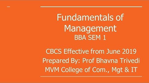 Fundamentals of Management BBA Sem 1 Session 24