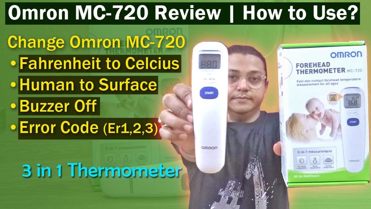Omron MC-720 Contactless Digital Infrared Thermometer Review | How to Use Omron  MC 720 Thermometer? - YouTube