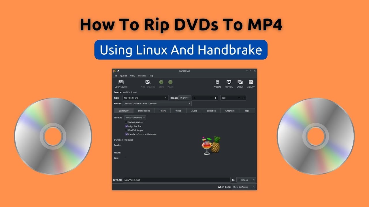 kandidatgrad Vilje Resten How To Rip DVDs To MP4 Using Linux And Handbrake - YouTube