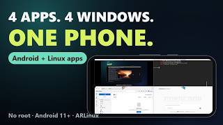 4 Android Apps in 4 Windows on One Phone (Plus Linux) | ARLinux