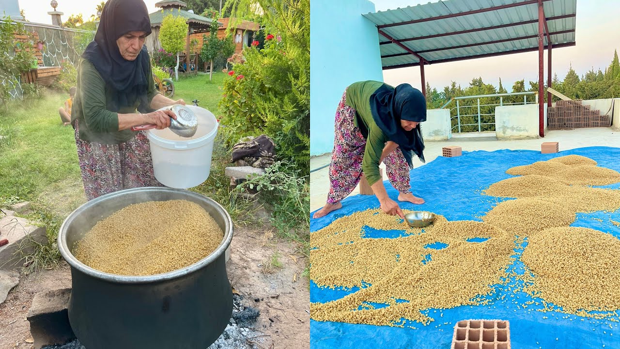 ABLAM GELDİ | ODUN ATEŞİNDE 1 YIL SONRA BÜYÜK KAZANDA LEZZETLİ YEMEKLER İÇİN BULGUR YAPIMI