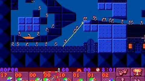 DOS Lemmings 2: The Tribes Shadow 6 The School Gate.