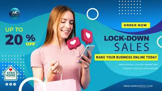 Lockdown. Sales 20% Flat Off On Web Design App Design Digital Marketing Graphic Design