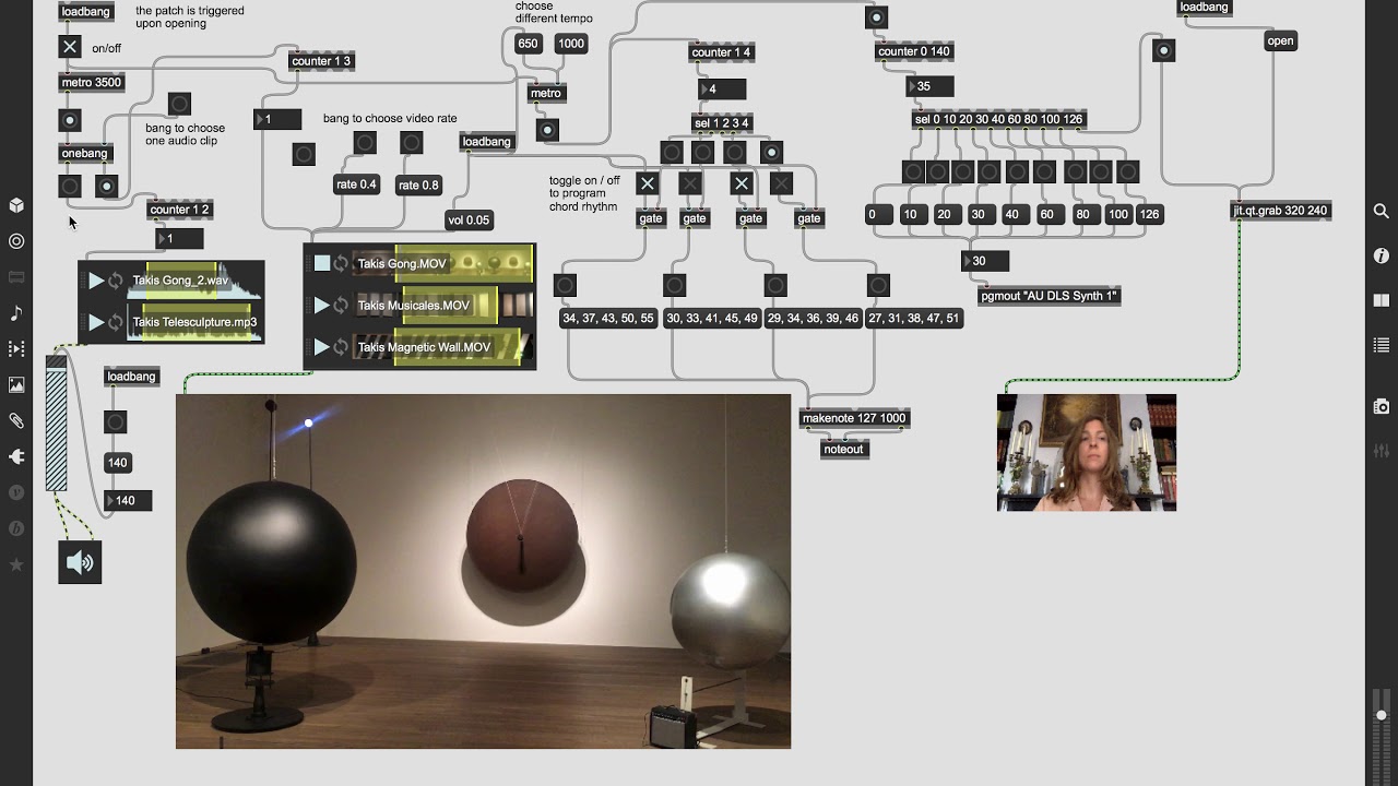 Max MSP patch interactive Takis audio and video clips - YouTube