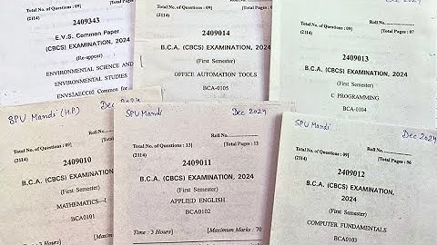 SPU Mandi BCA 1st Sem Dec 2024 Question Papers