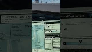 2024 Honda Civic Hatchback Sport Gas Mileage Details