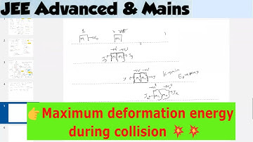 4) Maximum deformation energy in elastic collision of two bodies | elastic collision in 1d |