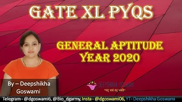 GATE XL PYQS | General Aptitude 2020 | GATE 2021 | Deepshikha Goswami