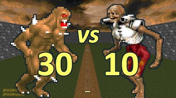 30 Imps vs 10 Revenants - Monster Infighting - Doom II Retro Battles
