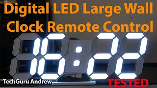 Digital LED Large Wall Clock With Remote Control - TEMU