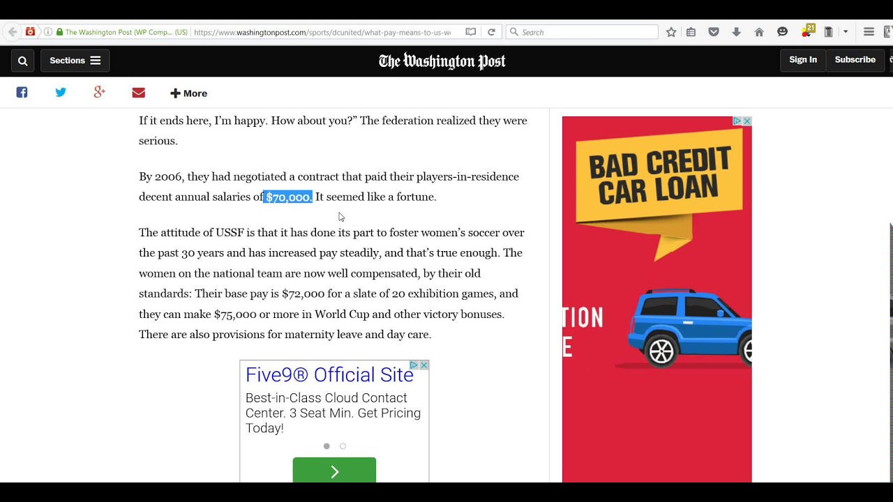 Women's Soccer Pay Gap US Soccer Team is Suing YouTube