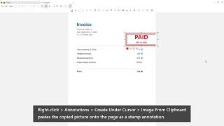 SumatraPDF: Paste an image from the clipboard as a stamp