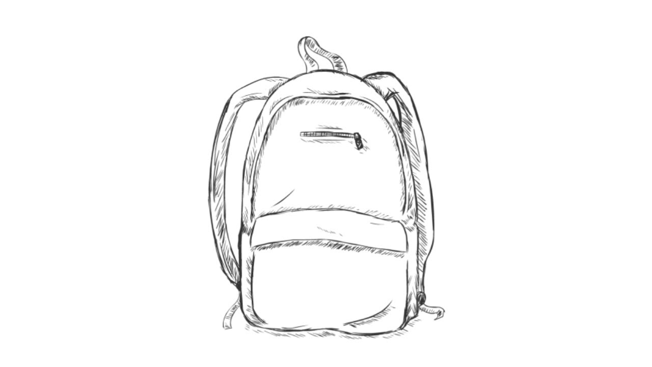 How To Draw A Backpack Step By Step 🎒 Backpack Drawing Easy 