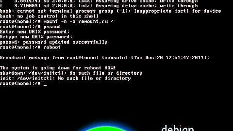 How to reset Debian 6 root password