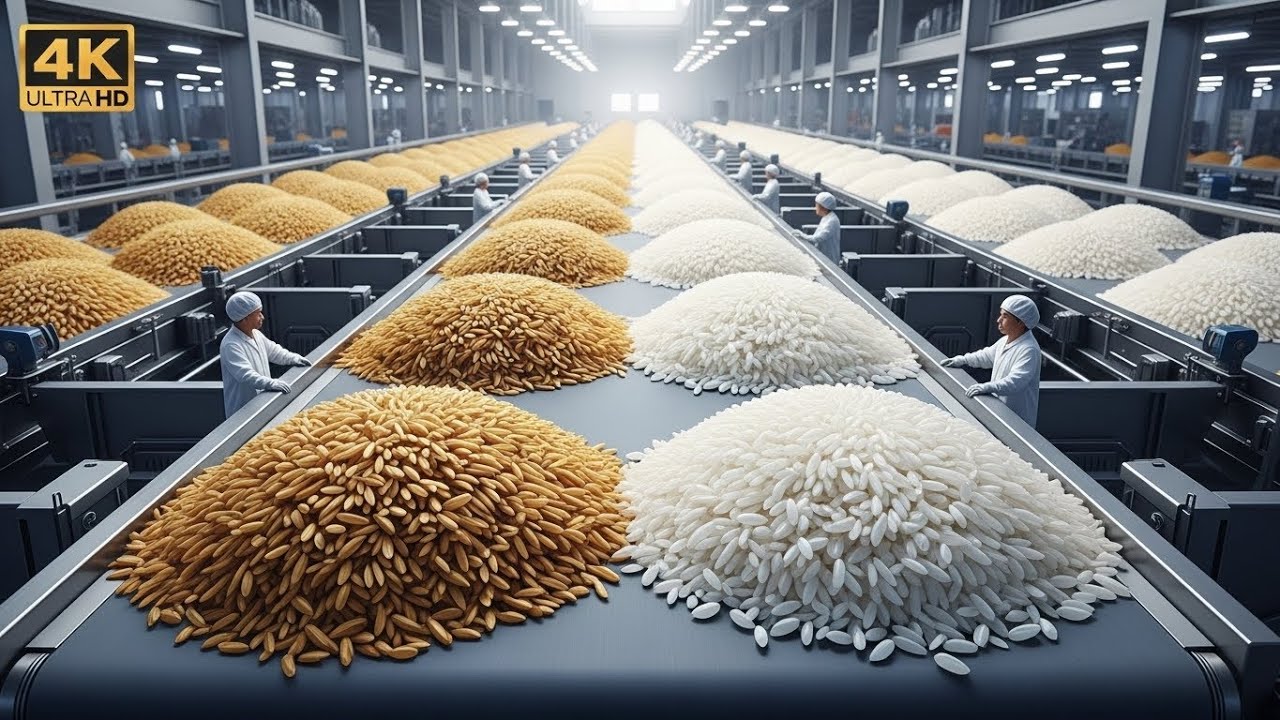 Inside a Mega Rice Mill Factory: From Paddy Harvest to Polished White ...