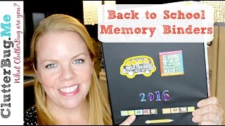 Back to School Memory Binders