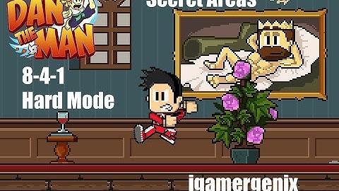 Dan the Man | Main Story Hard Mode | 8-4-1 | All 5 Secret Areas